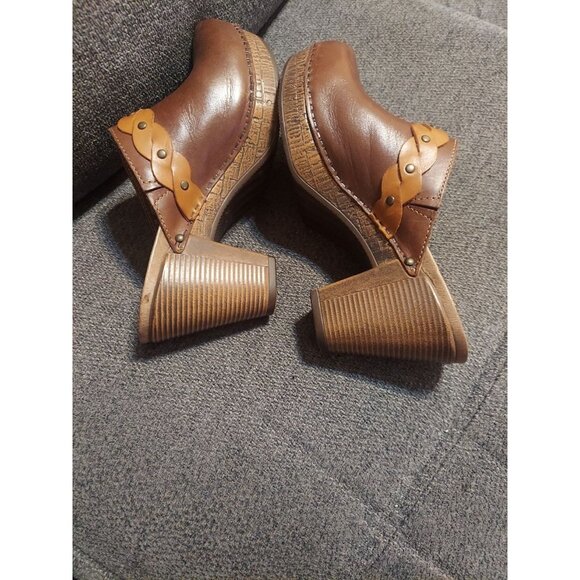 Dankso Rach Braided Clog Heels Size 39 Brown Leather 1800767800 Dress Clogs - Picture 6 of 11